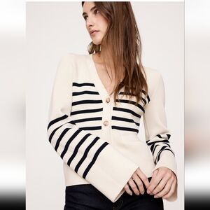 NWT Banana Republic Larkspur Cotton Silk Flare Sleeve Cardigan Medium